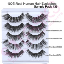 [A]5 Pairs Premium Long Natural Thick Half Handmade Fake False Eyelashes Eye Lashes With Custom Box Private Label Brand Logo